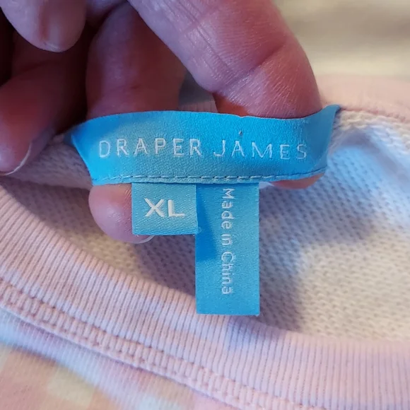 Draper James Women's Sweatshirt Size XL Pink Gingham  Checked Cottagecore Spring - Picture 8 of 10